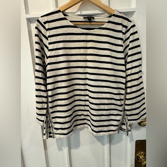 J. Crew Black and White Striped Blouse - Picture 1 of 3